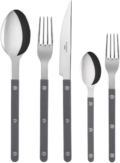 Sabre Paris Flatware Bistrot Stainless Steel Dark Grey 5-Piece Place Setting Service for 4 (20 pieces)