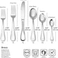 Mikasa Bravo 101 Piece Silverware Set, 18/10 Stainless Steel Flatware Service for 12, Includes 5 Piece Serving Set and 12 Extra Coffee Spoons