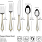 Mikasa, Gold Accent Regent Bead Flatware Service for 12, 65 Piece Set, 18/10 Stainless Steel, Silverware Set with Serving Utensils