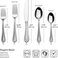 Mikasa Harmony 65-Piece Flatware Set for 12, 18/10 Stainless Steel Silverware with Forks, Knives, Spoons, and Serving Utensils, Elegant Design